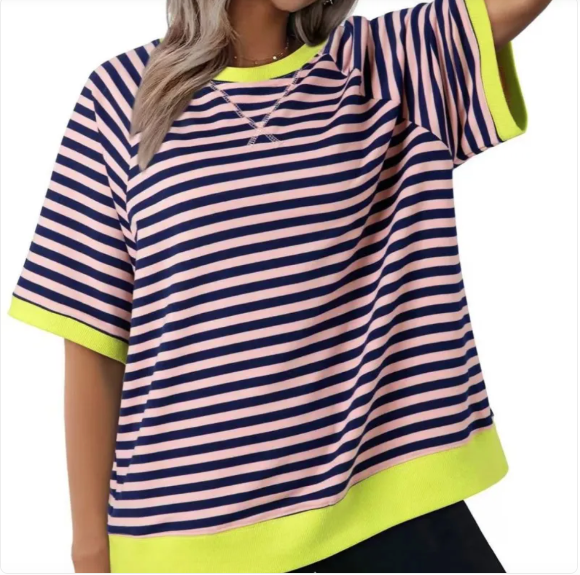 Women's Casual Versatile Striped Loose T-shirt