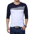 Color Block Long Sleeve Crew Neck T-Shirt