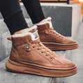 Men's High-Top Velvet Sneakers - Korean Casual Style