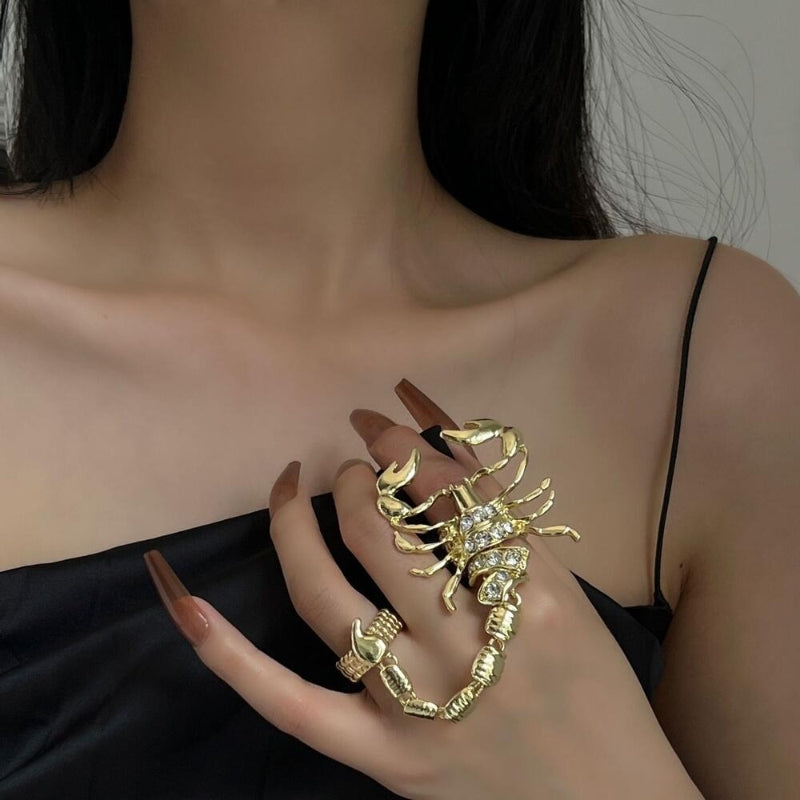 Exaggerated Hip-hop Punk Metal Scorpion Ring for Women