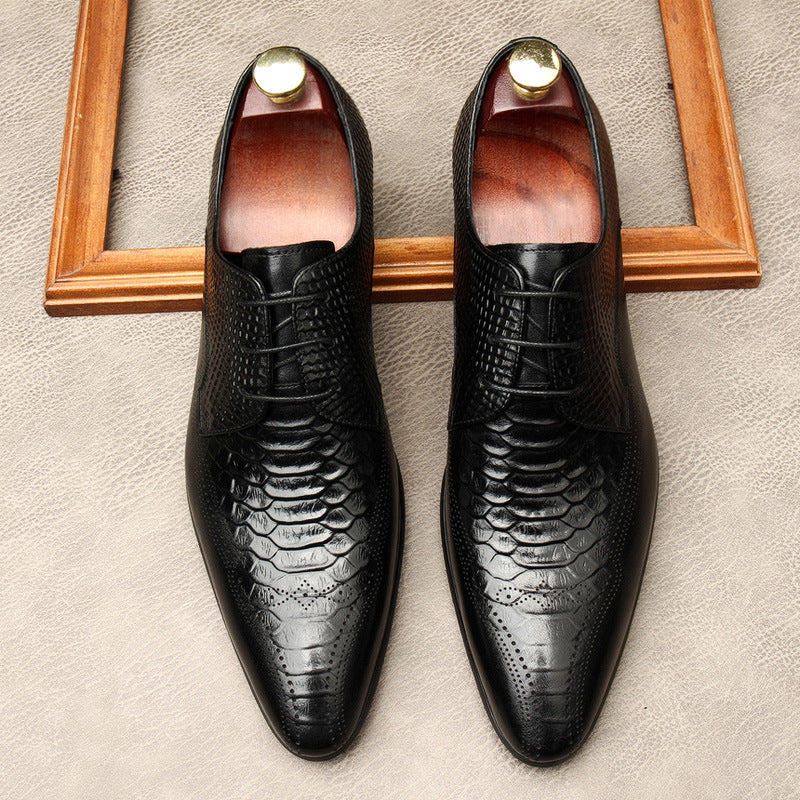 Pointed Toe Men's Fashion British Formal Leather Shoes