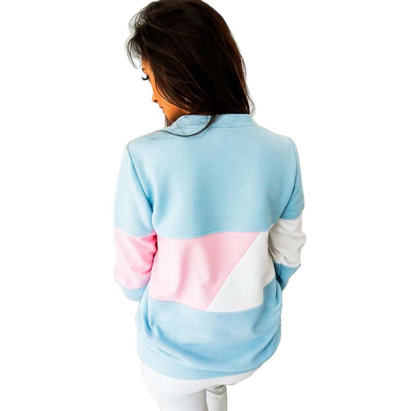 Color Block Long Sleeve Crew Neck Sweatshirt