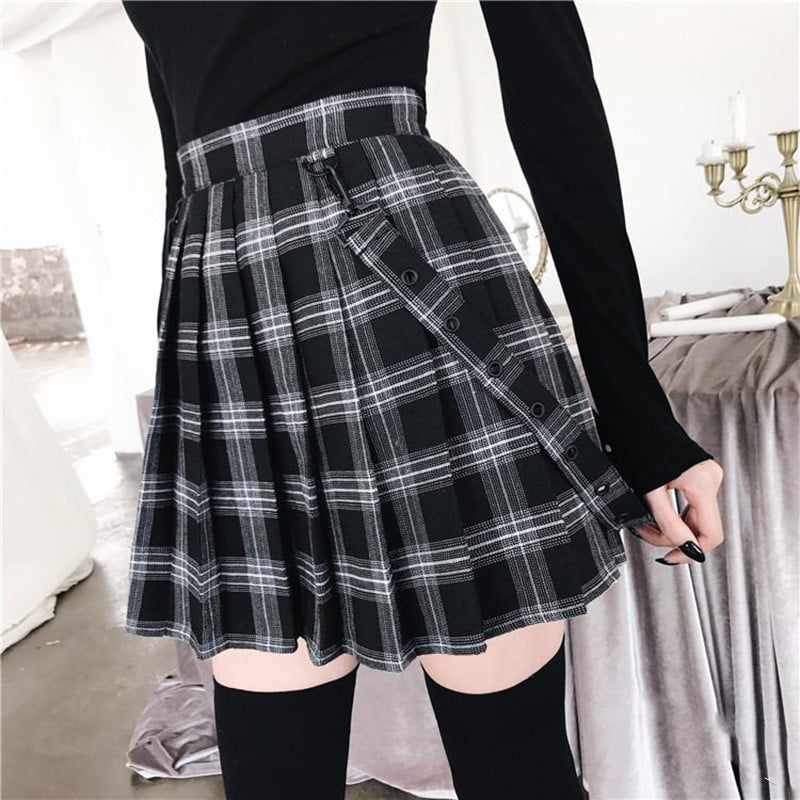 High Waist A-Line Pleated Skirt