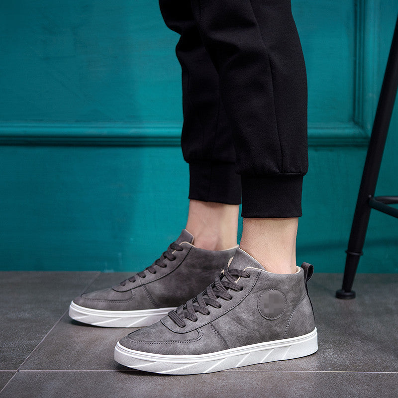 Men's High-Top Suede Casual Sneakers Korean Style