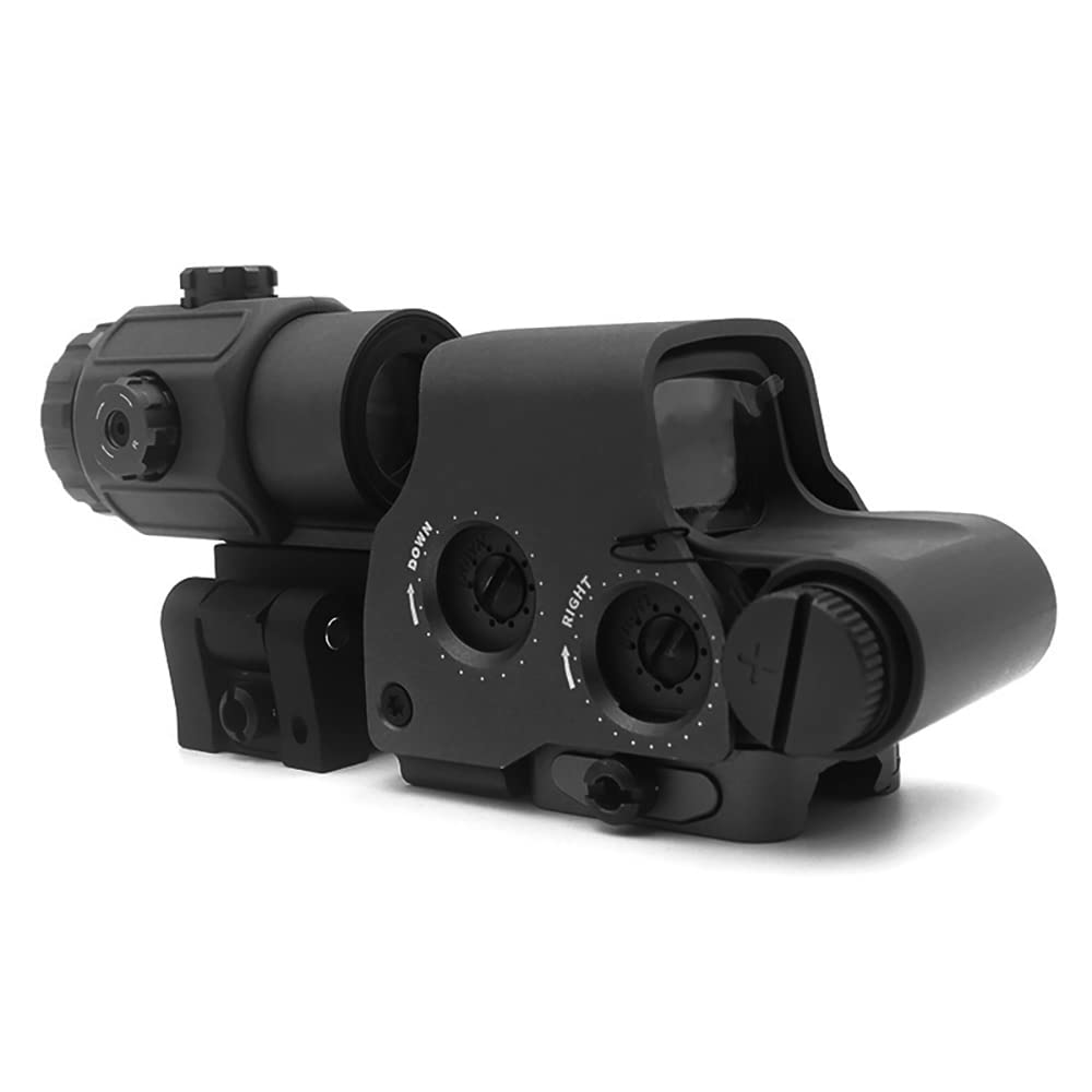 558 Holographic Sight and G43 3X Magnifier Hybrid Sight Green & Red Dot Scope and 3X Magnifying Glass Combo Quick Release Rollover Multiplier for 20mm Rail Mount (Black)