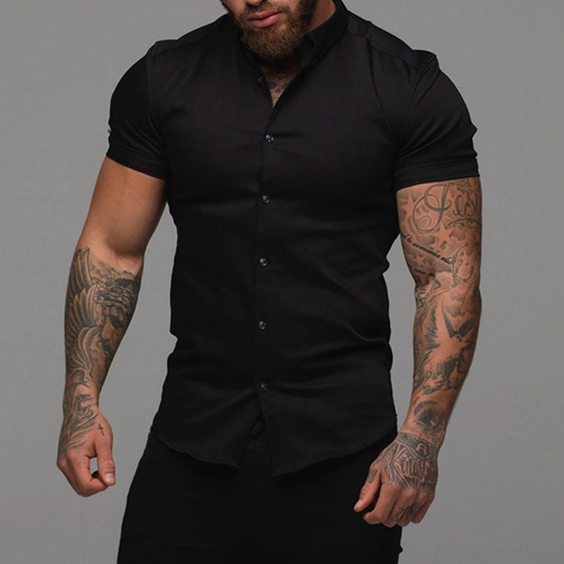 Men's Muscle Fit Short Sleeve Polo Shirt - Casual Stretch