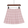 Plaid Pleated A-Line High Waist Skirt