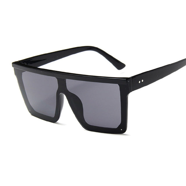 Oversized Black Square Sunglasses for Men and Women