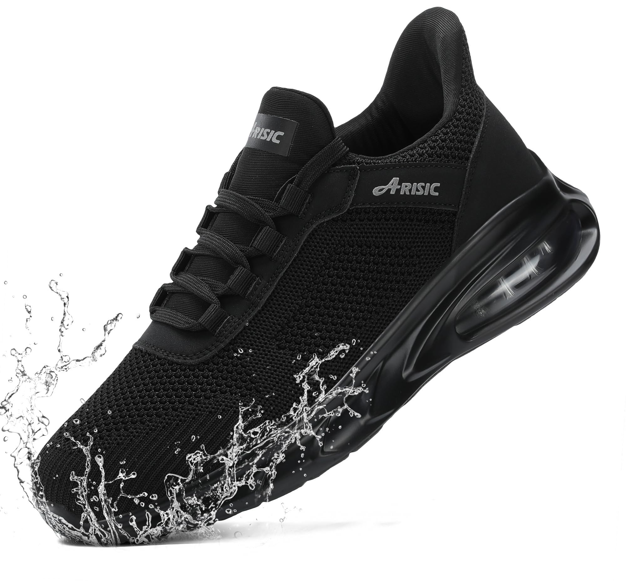 Non Slip Work Shoes for Men Waterproof Slip On Sneakers Comfortable Restaurant Kitchen Chef Slip Resistant Walking Shoes Hands Free Slip in Sneaker Men Footwear Black
