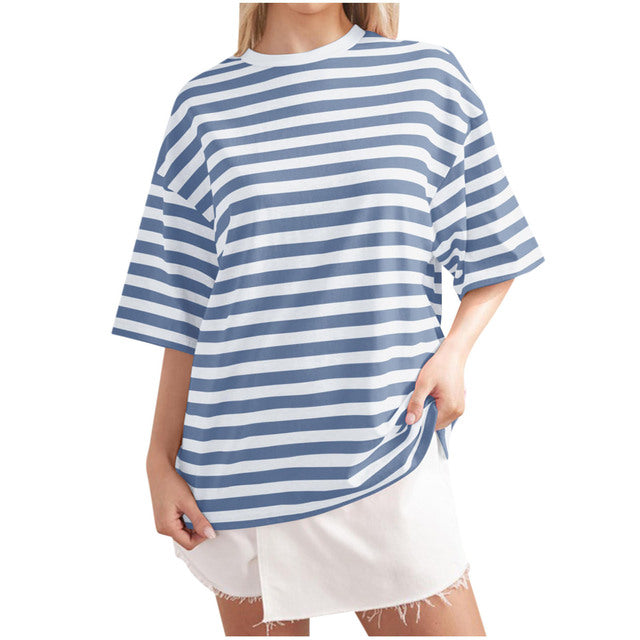 2024 Women's Summer Casual Striped Print T-Shirt