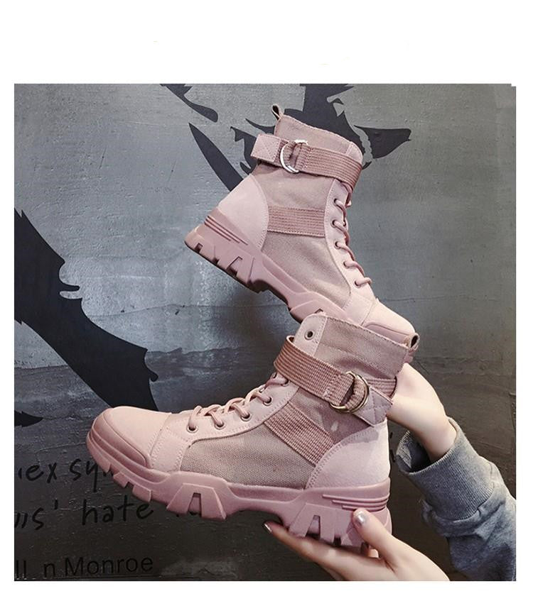 Women's Retro High-Top Martin Boots with Thick Sole