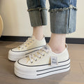Women's Graphic Platform Canvas Lace-Up Sneakers