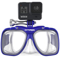 OCTOMASK - Scuba Mask w/Mount for All GoPro Hero Cameras for Scuba Diving Snorkeling Freediving (Blue)…