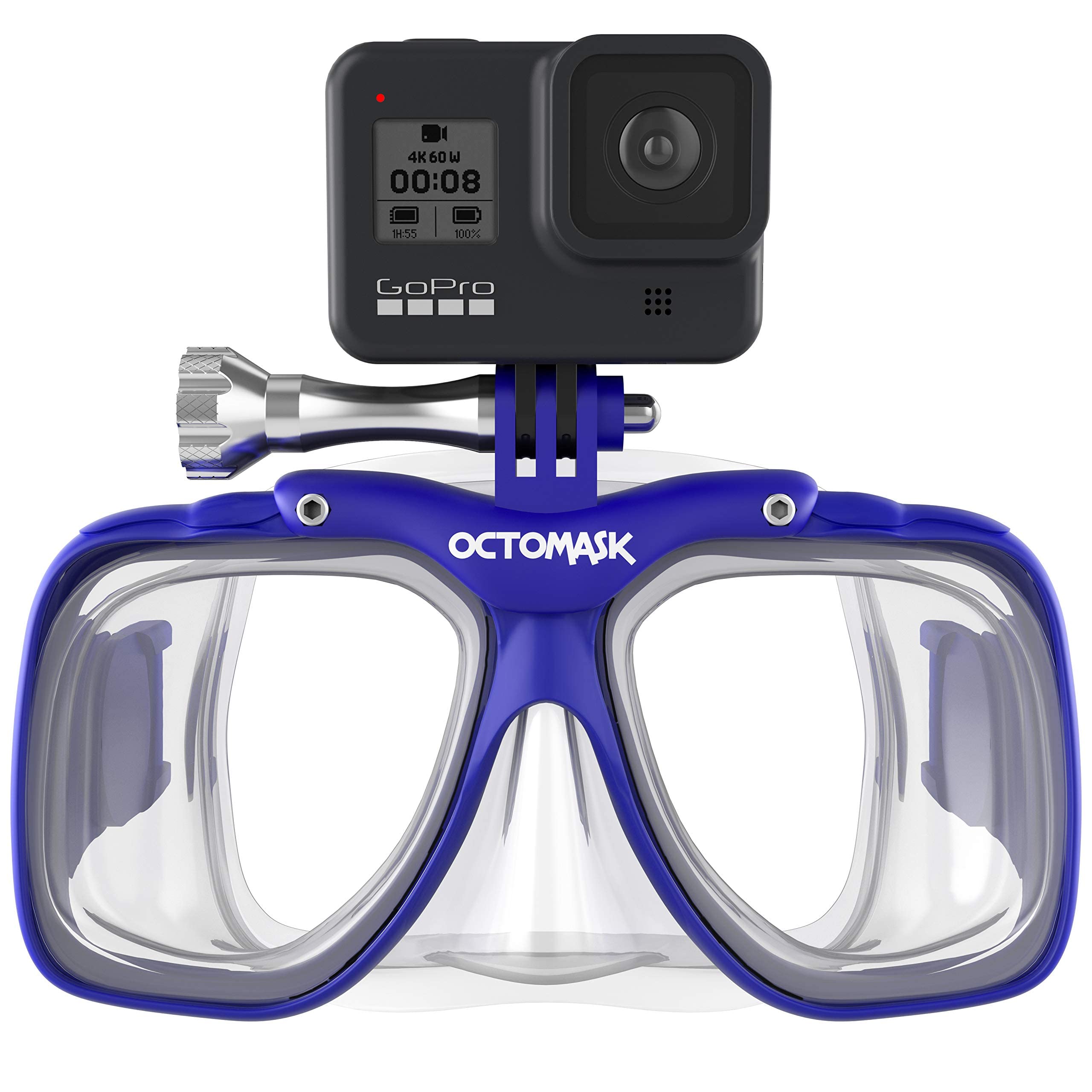 OCTOMASK - Scuba Mask w/Mount for All GoPro Hero Cameras for Scuba Diving Snorkeling Freediving (Blue)…