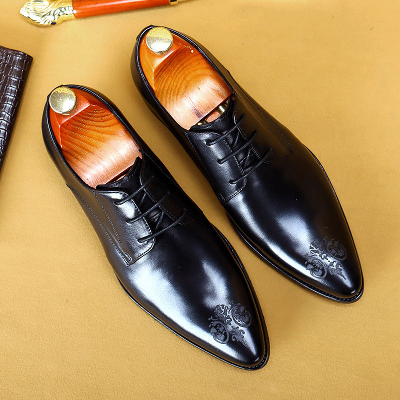 Men's Breathable Leather Pointed Formal Business Shoes
