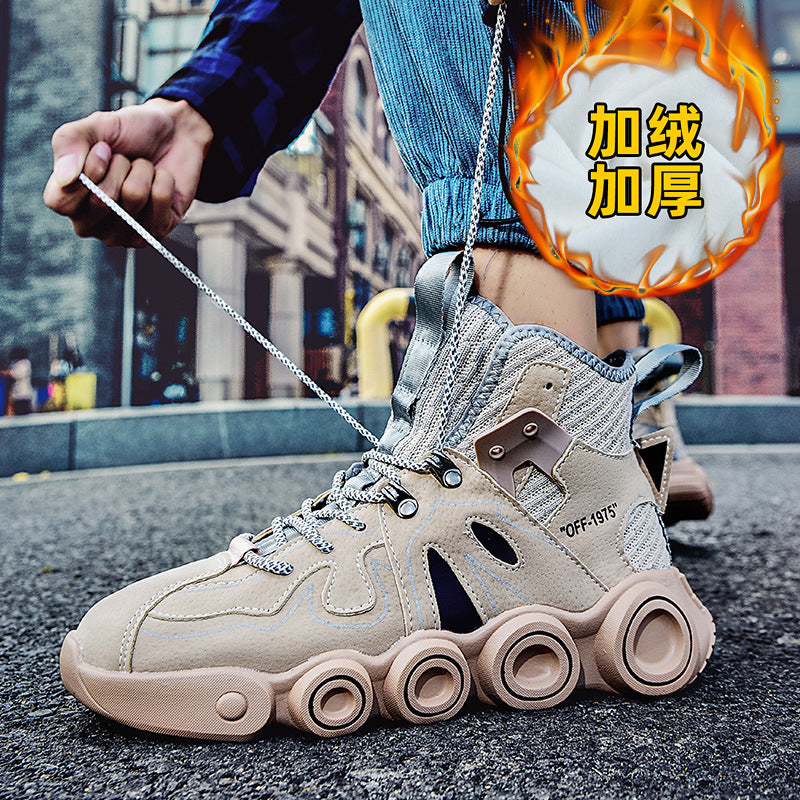 Men's High-Top Thick Sole Dad Sneakers 2023 Trend