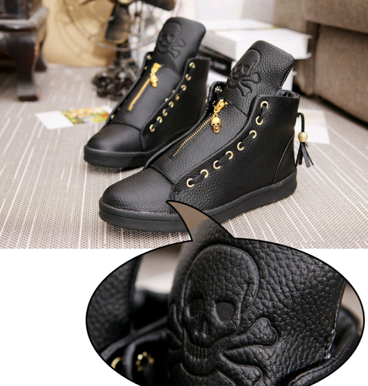 2020 Men's High-Top Skull Sneakers - Stylish Casual Shoes