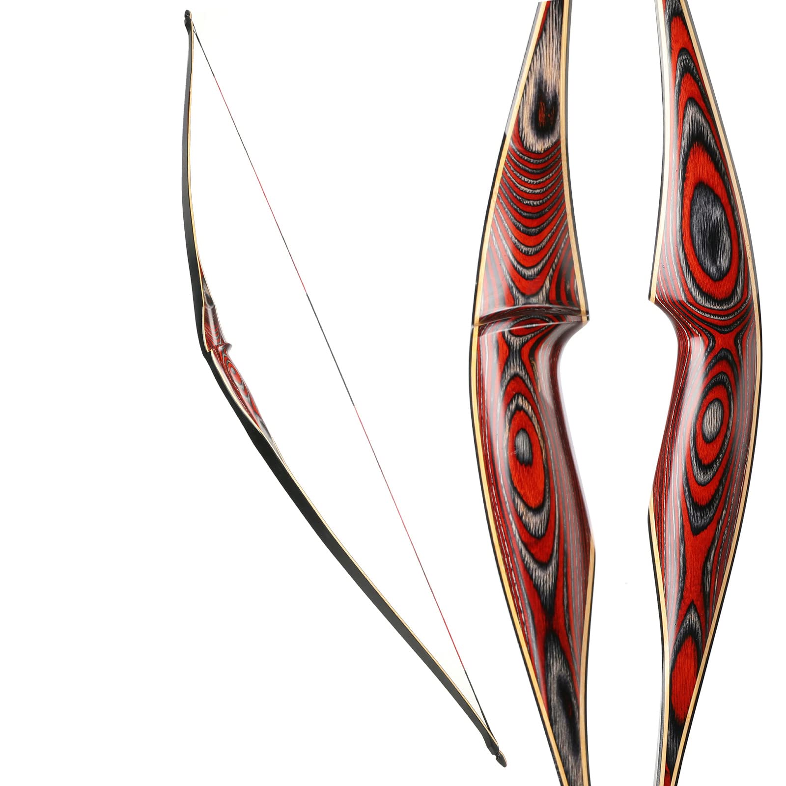 KAINOKAI 58" Laminated Recurve BowAmercian Hunting Bow Archery Bow 20-60lbs (20LBS Right Hand)