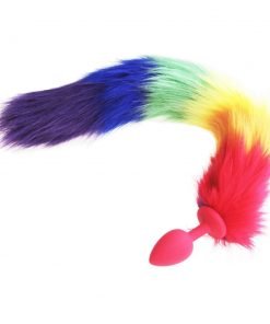 Colorful Fox Tail Silicone Anal Plug - Unique Adult Toy