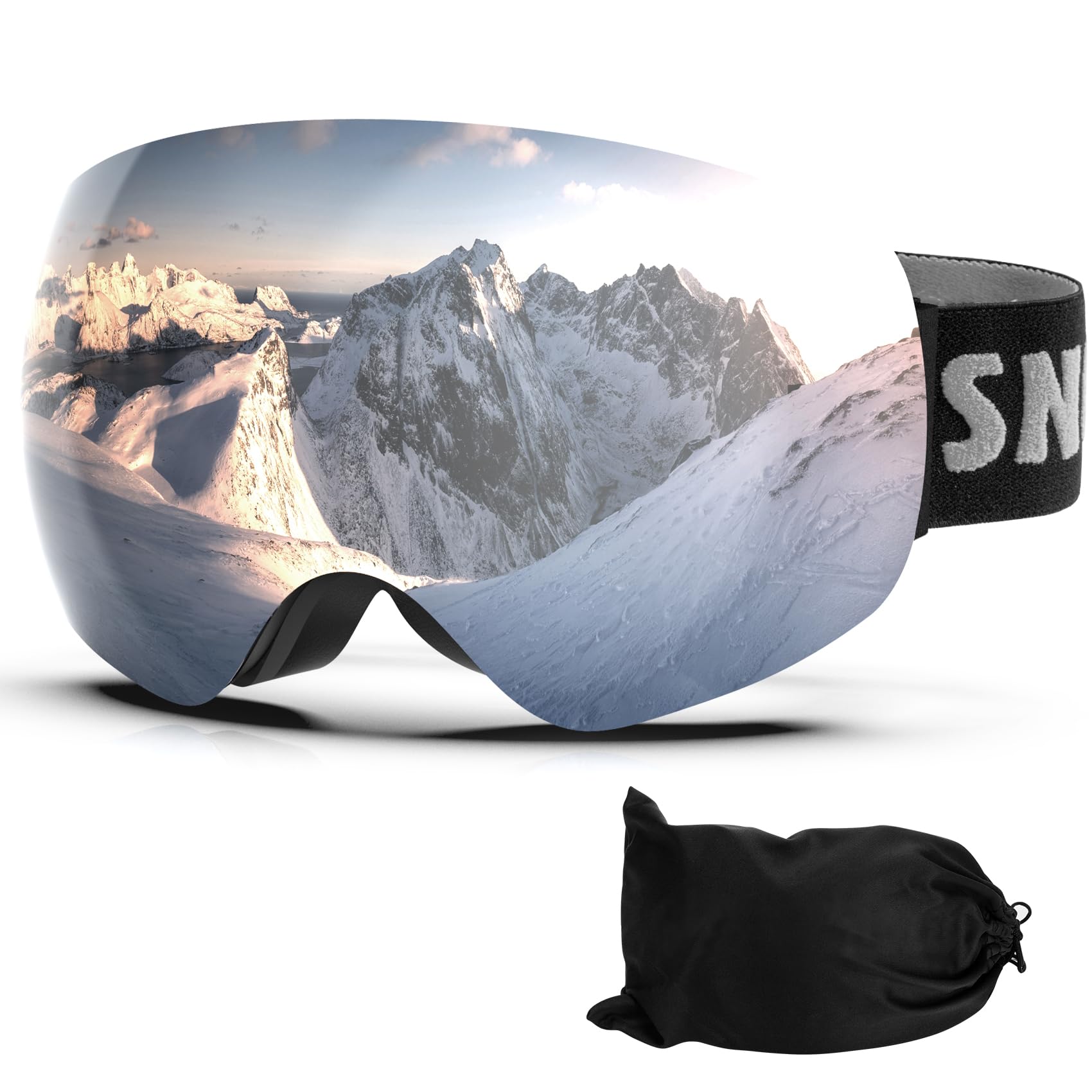 LAVOLLY Ski Goggles Snowboard Goggles Adult 100% UV Protection Anti-Fog Snow Goggles Snowmobile Skiing Skating for Men Women Youth