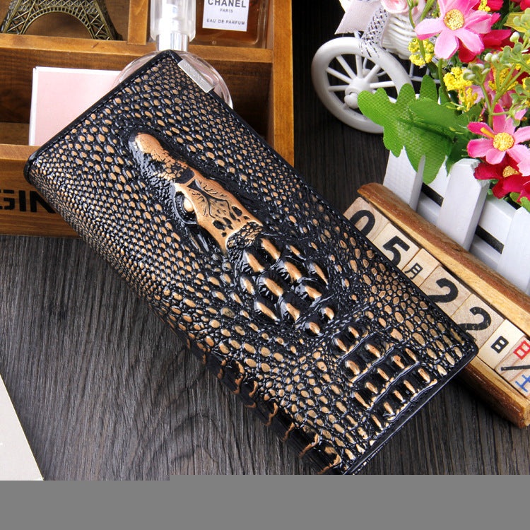 Crocodile Pattern Women's Long Wallet and Purse