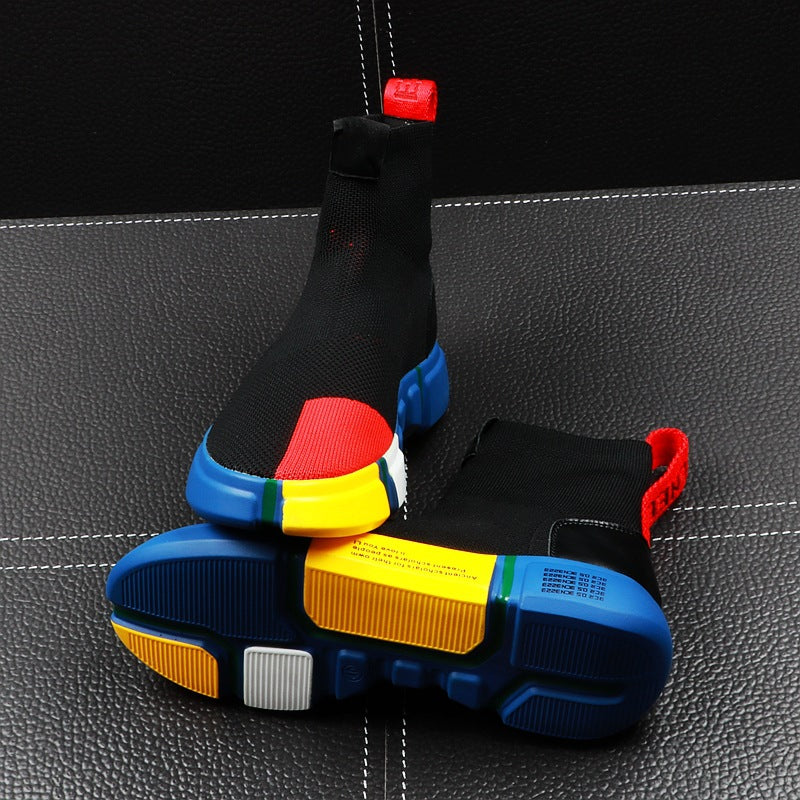 Men's High-Top Knitted Sock Sneakers - Hip Hop Style