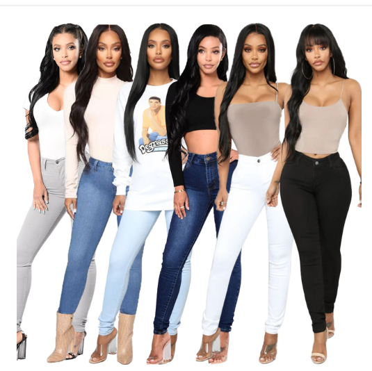 Blue High Waist Skinny Jeans with Slash Pockets