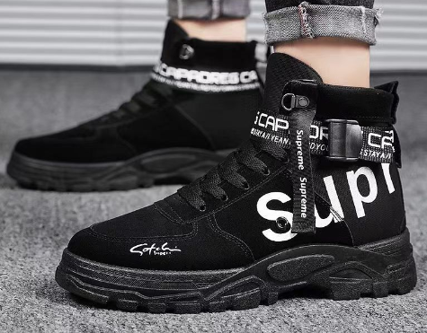 Men's High-Top Casual Sneakers with Thick Sole