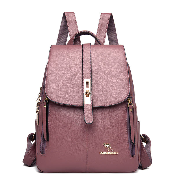 Fashion Leather Backpack for Women - Travel & School Use