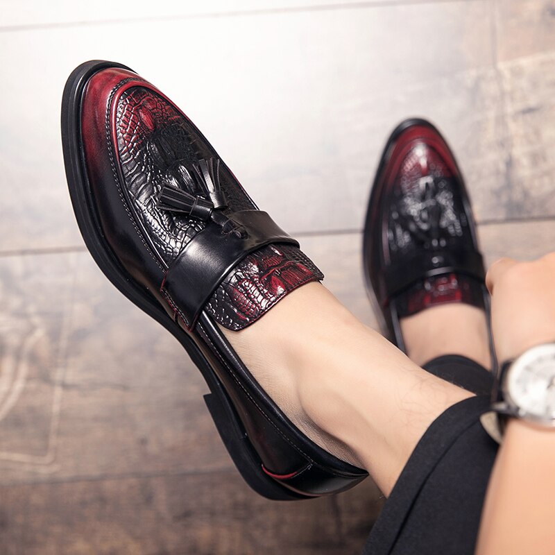 Luxury Crocodile Skin Leather Loafers for Men