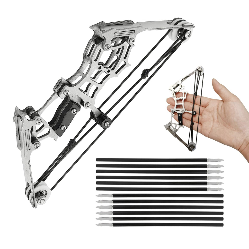 Mini Archery Bow Set Mini Compound Bow and Arrows Set Right/Left Hand for Target Shooting Hunting Games (Type 4)