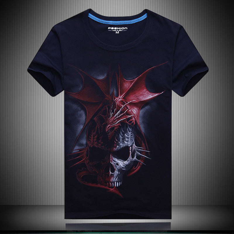 3D Printed Men's Skull T-Shirt - Short Sleeve