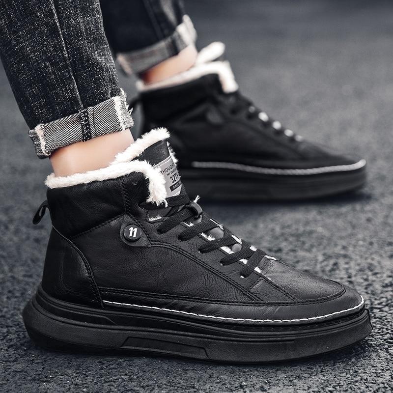 Men's High-Top Velvet Sneakers - Korean Casual Style