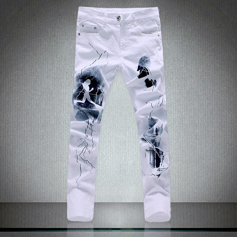 Personalized Print Slim Jeans