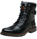 Jousen Boots for Men Casual Dress Retro Lace Up Motorcycle Boots Black(AMY8147A Black 08)