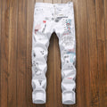 Vintage Style 3D Pattern Men's Jeans from Europe