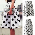 High Waist Anti-Exposure Pleated Midi A-Line Skirt
