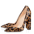 HXS Women's Fashion Pointed Toe Chunky Heel Shoes