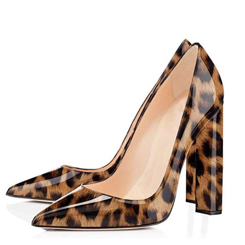 HXS Women's Fashion Pointed Toe Chunky Heel Shoes