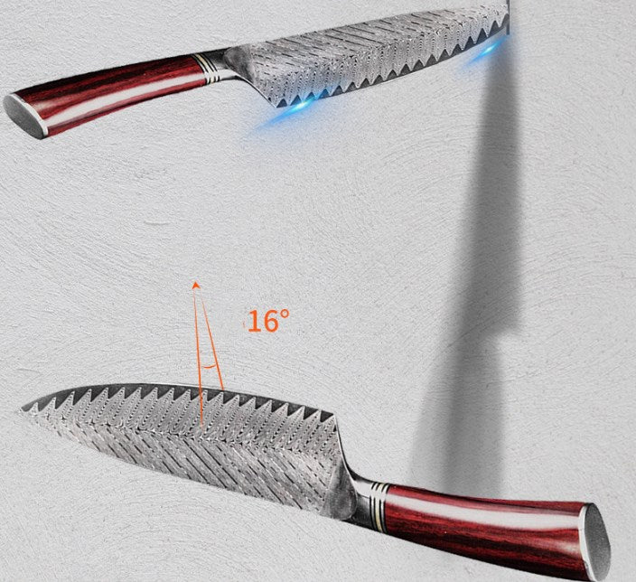 Damascus 67-Layer Steel Chef Knife with Color Wood Handle