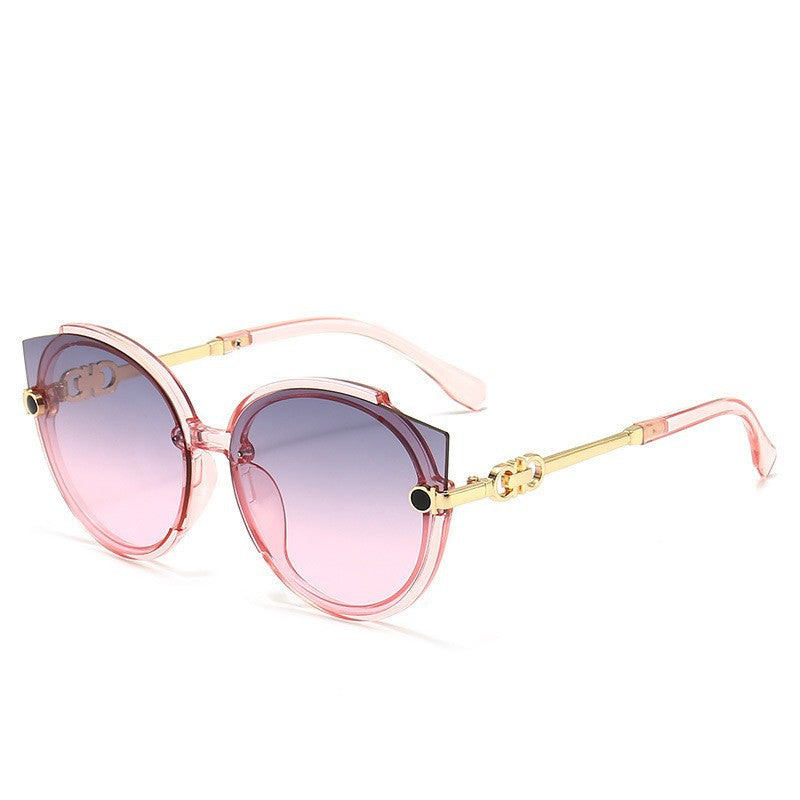 Vintage Cat Eye Round Sunglasses for Women UV400