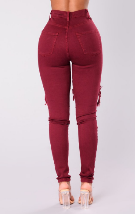 Women's Ripped Skinny Stretch Denim Jeans