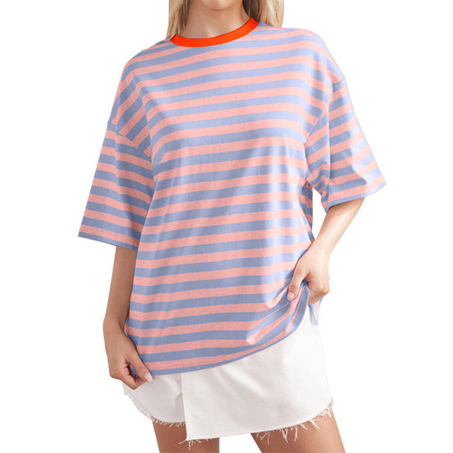 2024 Women's Summer Casual Striped Print T-Shirt