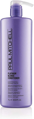 Paul Mitchell Platinum Blonde Purple Conditioner Cools Brassiness + Eliminates Warmth For Color-Treated Hair + Naturally Light Hair Colors 33.8 fl. oz