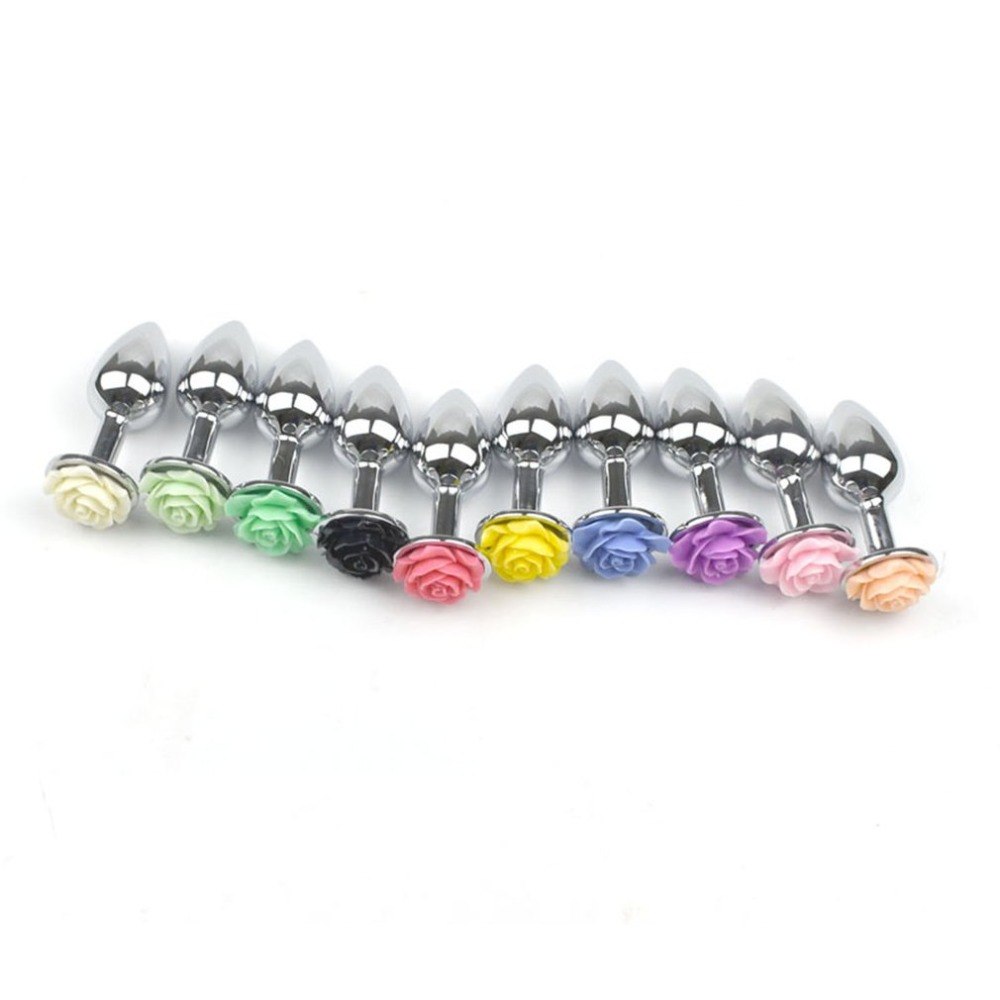 Metal Rose Flower Anal Plug - Stainless Steel Toy