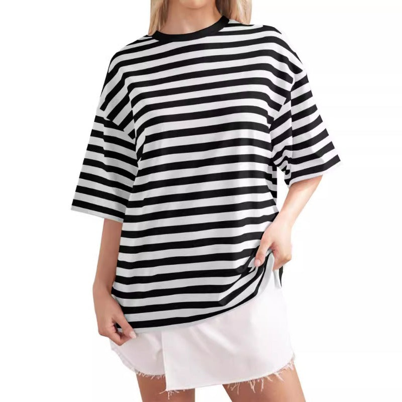 2024 Women's Summer Casual Striped Print T-Shirt