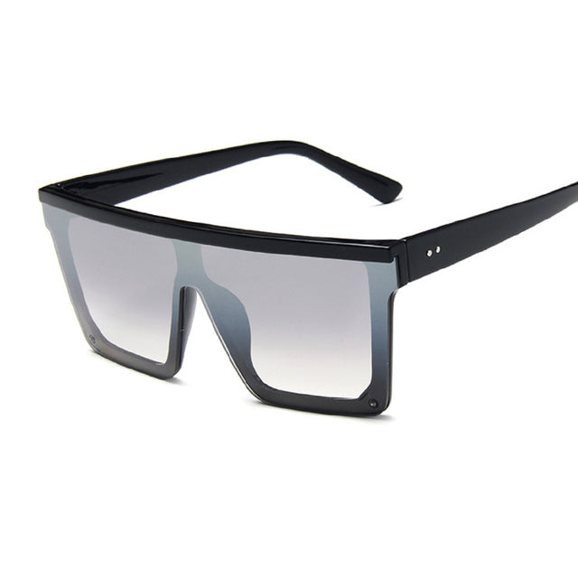 Oversized Black Square Sunglasses for Men and Women