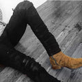 Men's Shredded Slim-Fit Motorcycle Jeans