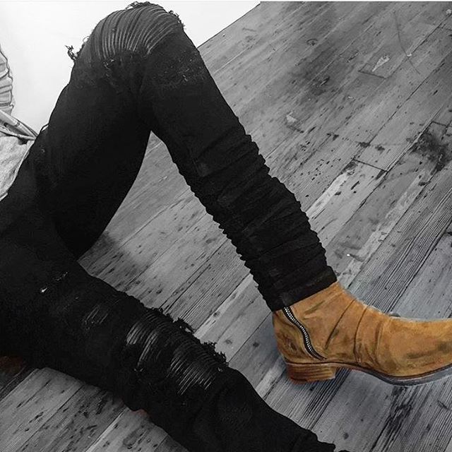Men's Shredded Slim-Fit Motorcycle Jeans