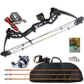 PANDARUS Bowfishing Bow Kit with Arrow Ready to Shoot Right Handed 15-45 LBS Draw Length 18"-29.5" AdjustableAxle-to-Axle: 34.2"Complete Compound Bow Fishing Kit 2024 New（Black Right Handed）